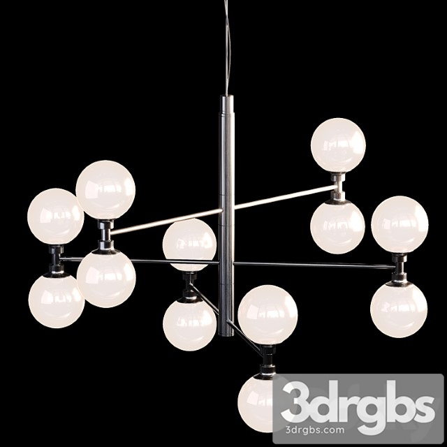 Large Pendant Light Grover With Glass Spheres In Black