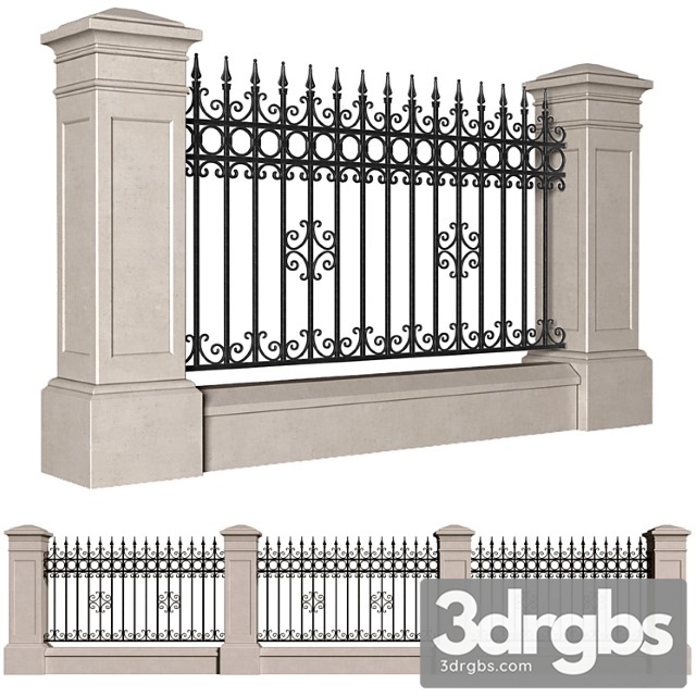 Fence In Classic Style With Wrought Iron Fence Entrance Driveway Iron Gates