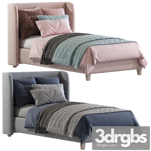 Bed angela upholstered low profile standard bed 2