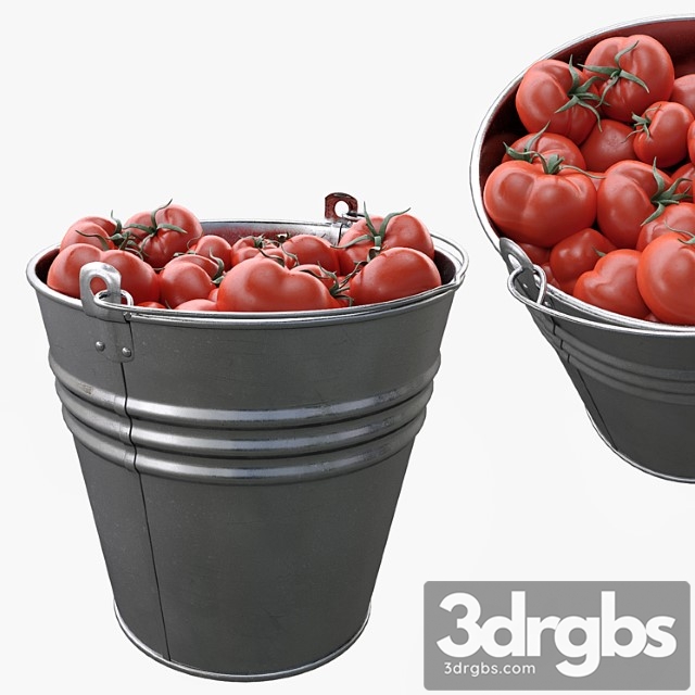 Bucket with tomatoes