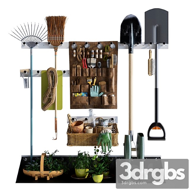 Decorative set Storage of garden equipment