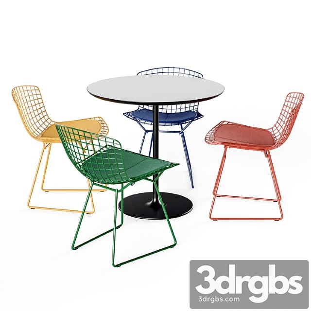 Knoll bertoia side chair arper dizzy table