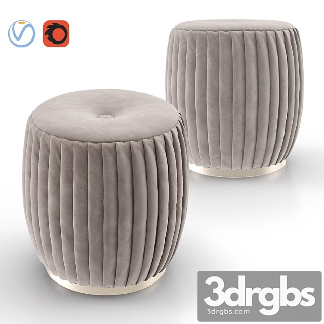 Bella beige velvet ottoman