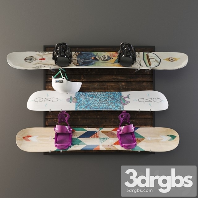 Snowboard storage set