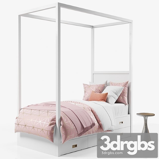 Avalon Canopy Bed with Trundle