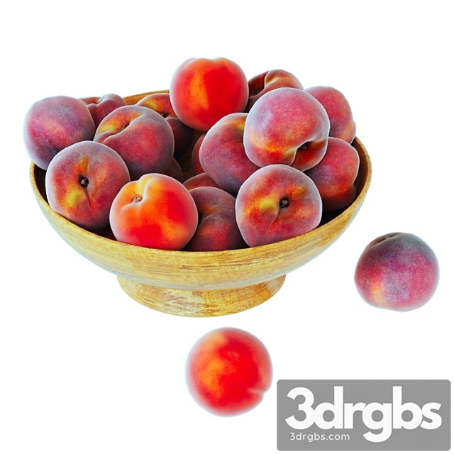 Peaches in a wooden vase