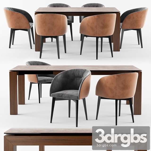 Connubia calligaris sigma dining table Rosie soft armchair 2