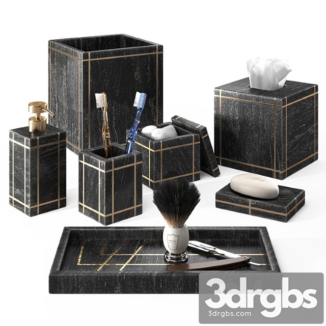 Bath accessories set - palais marble by kassatex