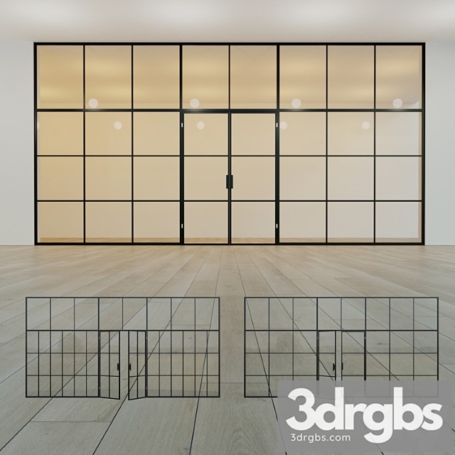 Glass partition. a door. 17