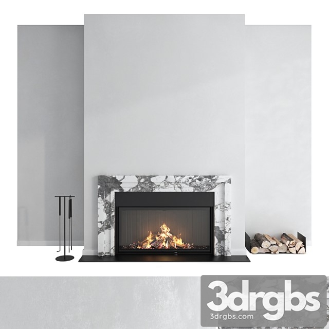 Decorative Wall With Fireplace Set 43