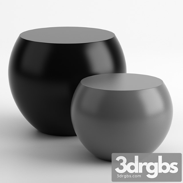 Meridiani - bongo outdoor tables 45x33cm - 55x45cm set of 2
