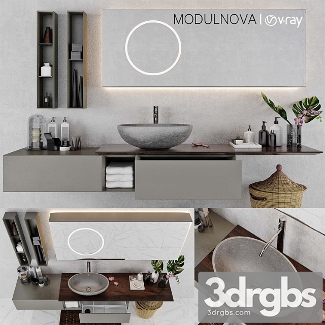 Set of Bathroom Furniture Modulnova Infinity Decor