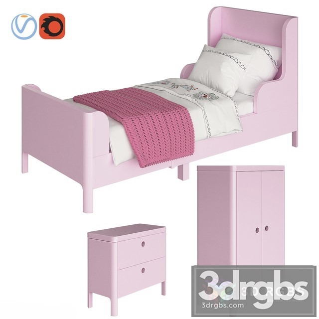 Busunge Pink Kid Bed