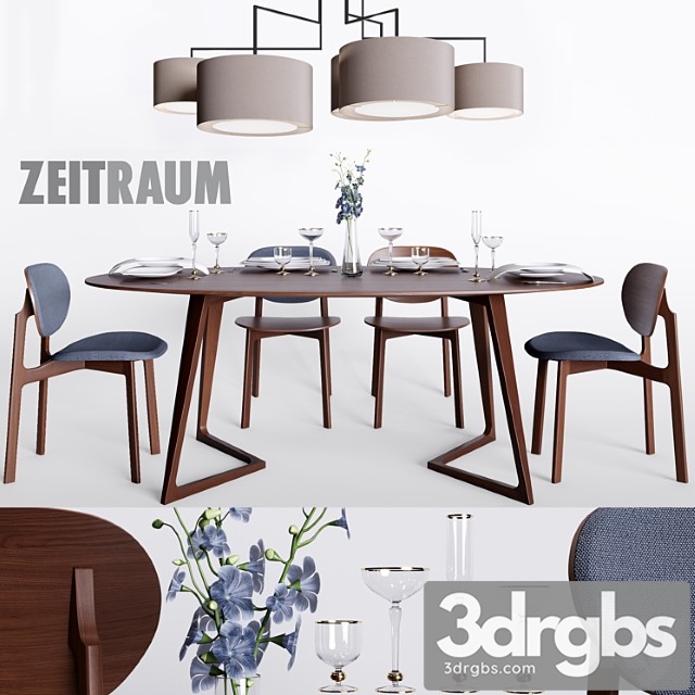 Zeitraum twist oval table & zenso chair & noon 5 lamp 2