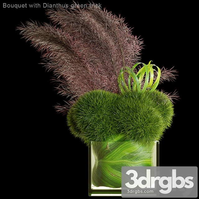 Bouquet with dianthus green trick