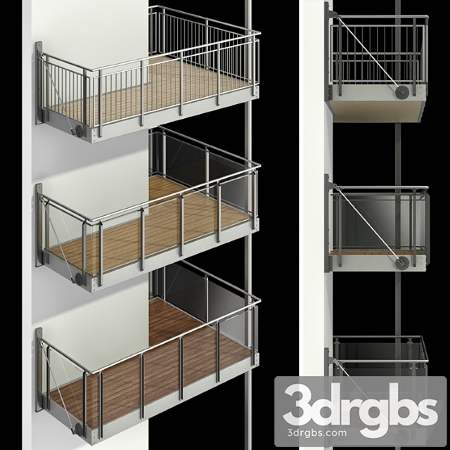 Metal balcony (3 types of cantilever balconies)