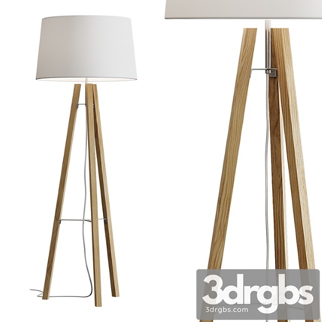 Tripod wood floor lamp