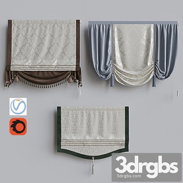 Set Of Classic Roman Curtains 3