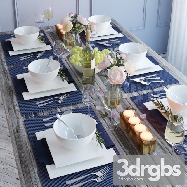 Blue Serv Tableware