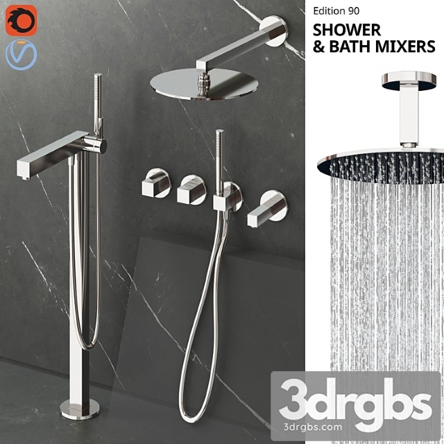 Keuco Edition 90 Shower and Bath Faucets