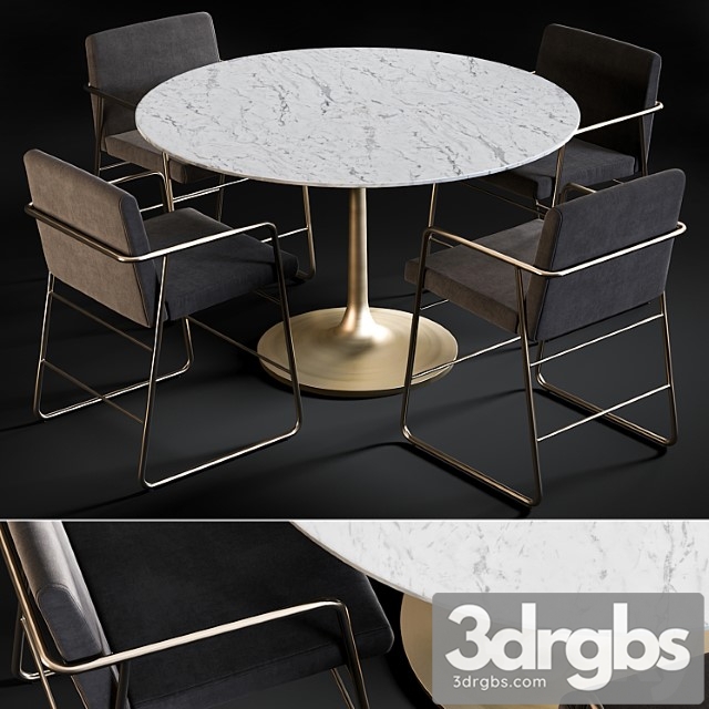 Dining table nero & chair rouka 2