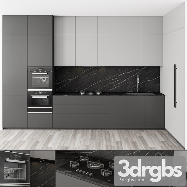 Modern kitchen black and white 100