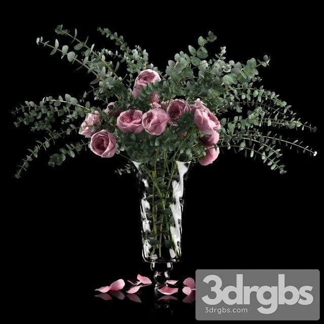 Pink Roses Eucalyptus