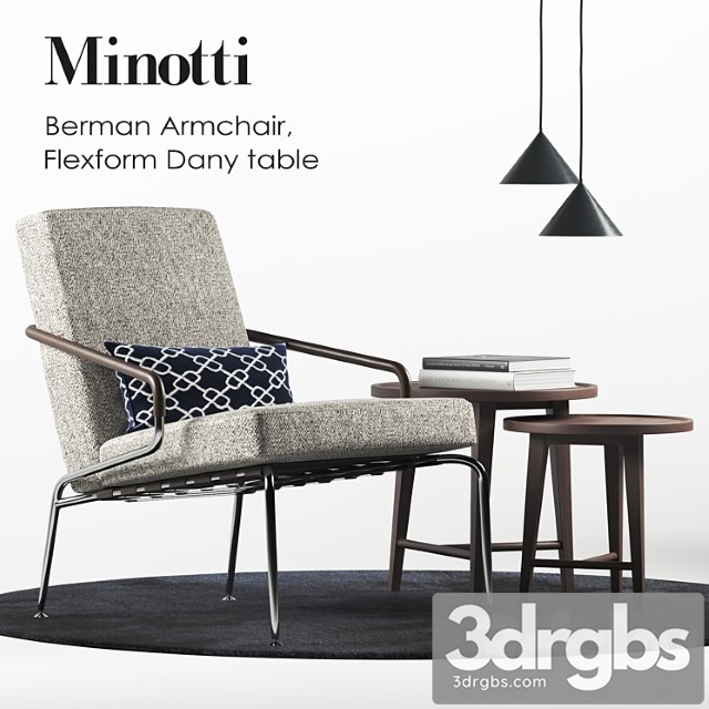 Minotti berman armchair set 2