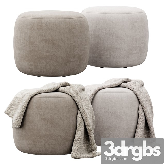 Wide velvet round footstool ottoman by gardeco