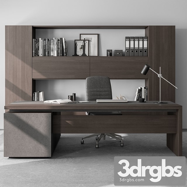 Boss desk and library wooden set - office furniture 298
