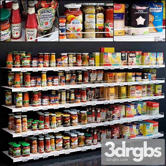 Showcase 005. canned food, cereals, flour