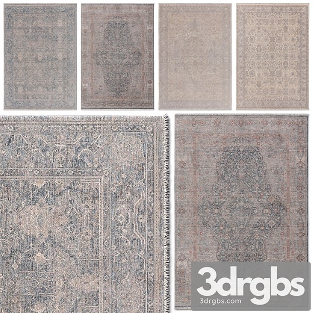 Benuta Juna Carpet Set Blue Beige Gray Multicolor Rug Set