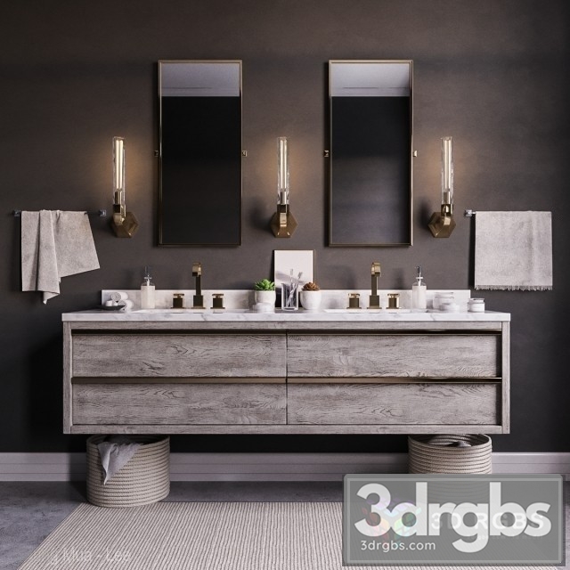 Bezier Double Floating Vanity