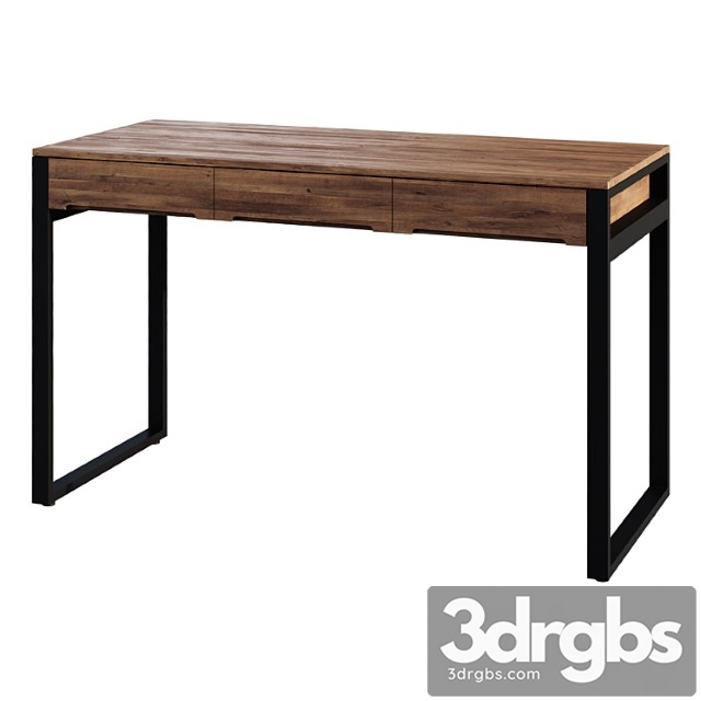 Rabochii Stol Modern Wooden Natural Black Office Desk With Drawers Metal Legs Pismennyi Stol