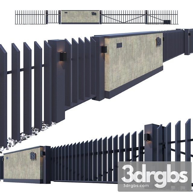 Fence With Sliding Gates