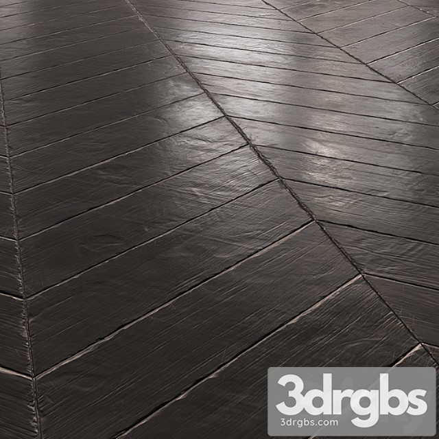 Chevron Parquet Black Aged