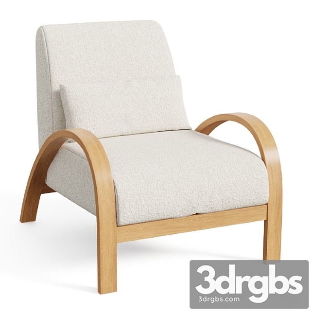 Boucle bentwood armchair