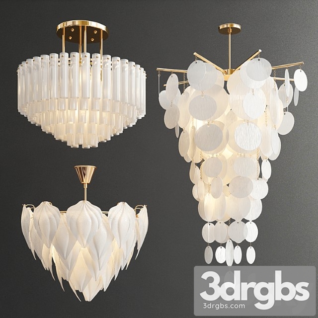 Decorative white glass chandelier - 3 type