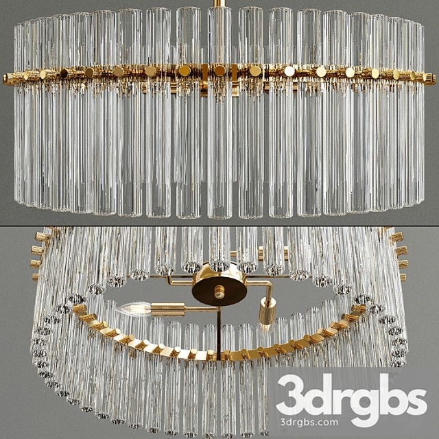 Casandra 4-light brushed brass pendant crystal chandelier