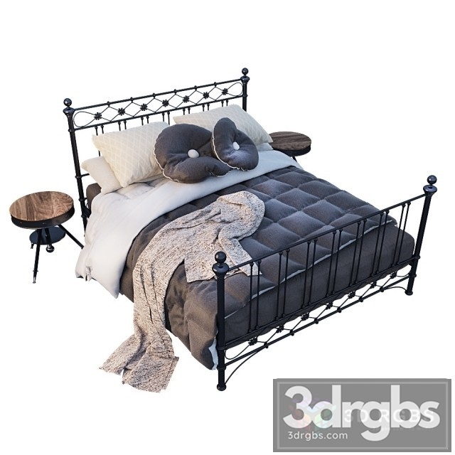 Belinda Black Metal Platform Bed