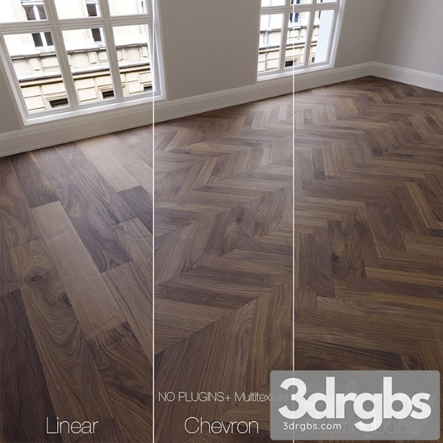 Parquet natural, american walnut, 3 kinds. linear, chevron, herringbone.