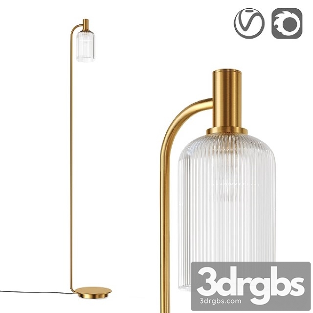 Brass and Cut Glass Floor Lamp