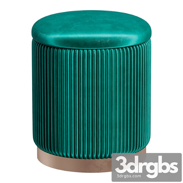 Pouffe With Drawer Beatrice Glossy Velor in 4 Colors