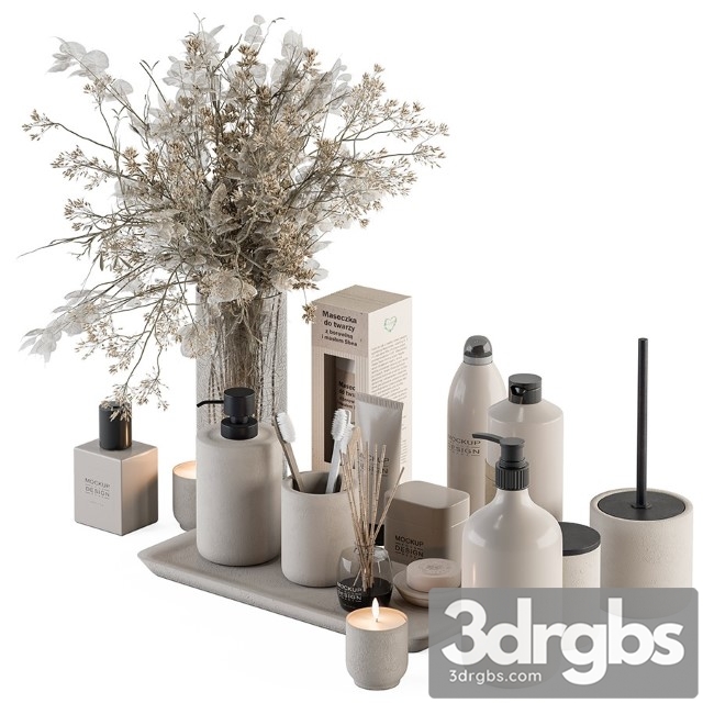 Bathroom Accessory Set with Dried Plants Set 20