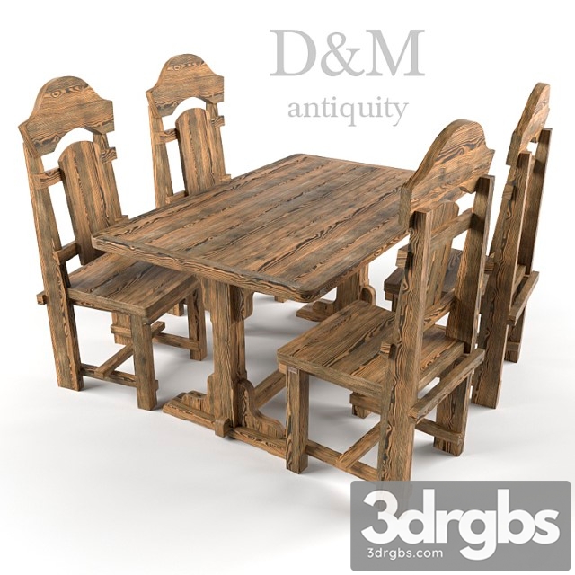 Aged table and chairs from d & m 2