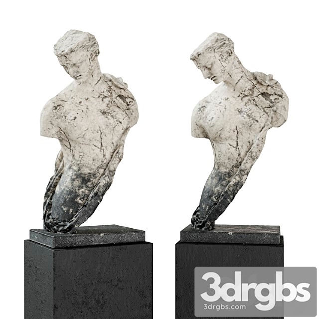 Greek woman torso pedestal marble