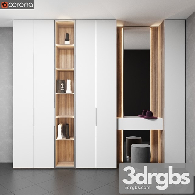 Hall wardrobe olivieri glass 2