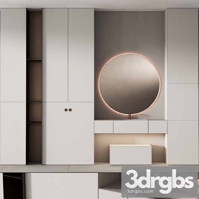 249 Bathroom Furniture 07 Minimal Modern Round Mirror