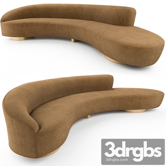 Freeform curved sofa with arm by vladimir kagan 2