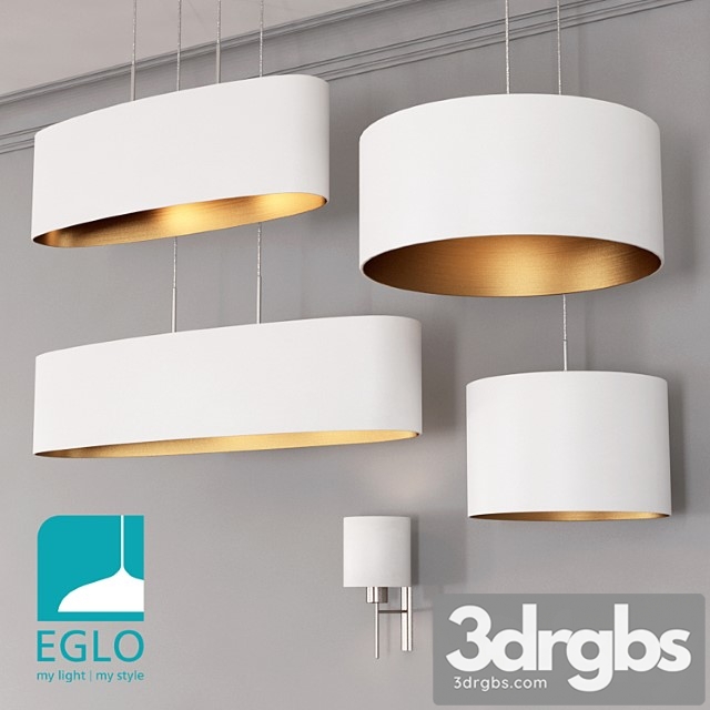 Eglo pasteri set 3 white & gold